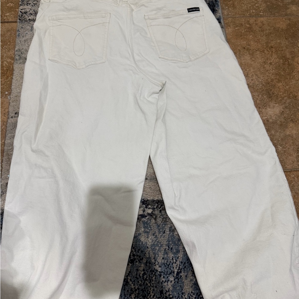 Calvin Klein Jeans Cream High Rise Denim